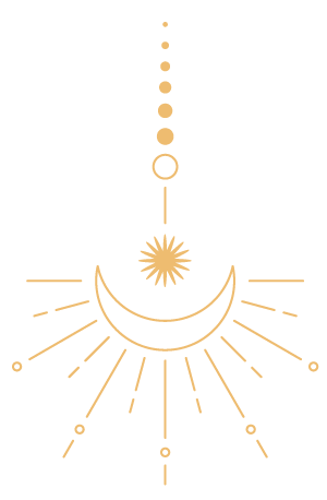 Hanging down crescent moon with star. 